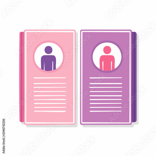 Two Profile Cards with User Icons and Text Placeholders