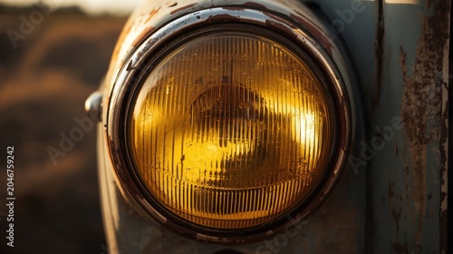 old car headlight