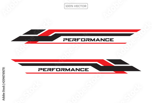 Side car body vector stripes decal. Vehicle vector decal stripes for the both. vector stock template