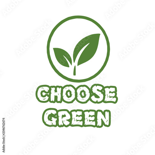 Eco-friendly green leaf logo promoting sustainable living choices and environmental awareness.