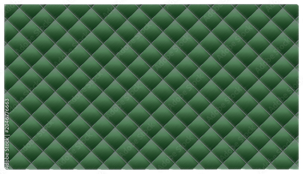 Naklejka premium Green quilted leather texture background