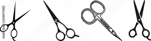 Tableau sur toile Set of scissor vector Flat Icon Design, cutting sign