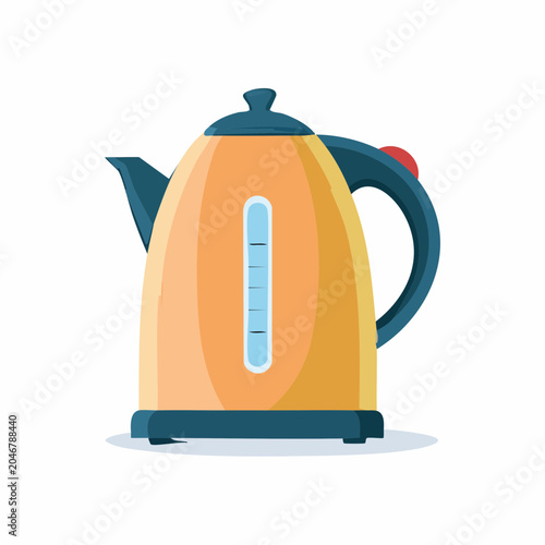 Orange Electric Kettle with Water Level Indicator