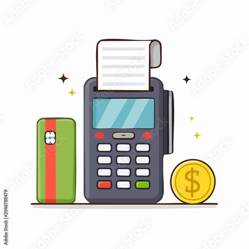 Payment terminal with credit card and coin
