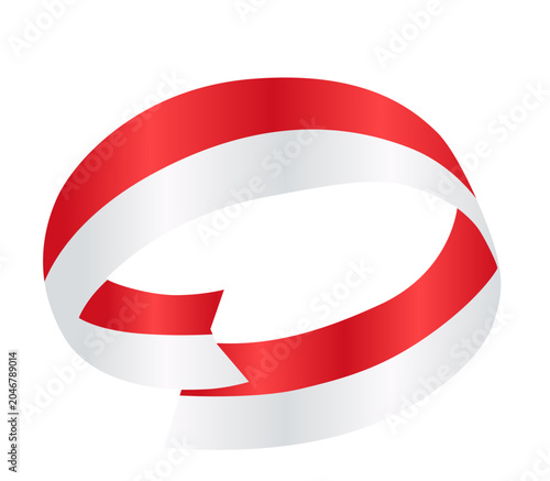 red and blue ribbon on white background