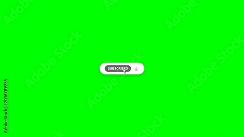 Subscribe Button Animation Green Screen Chroma Key Notification Bell Click