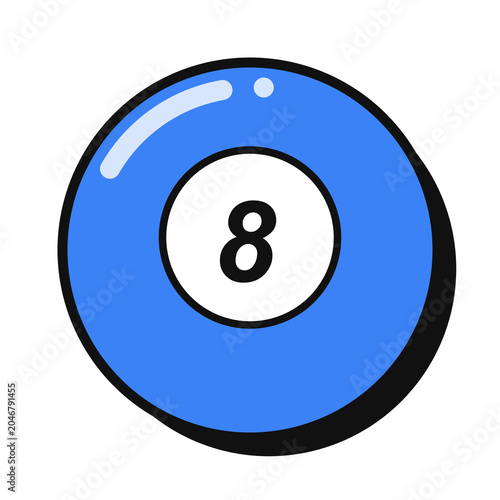 Schilderij op canvas Eight Ball Billiards Pool Game Icon