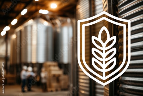 A strategic food storage facility showcasing grain reserves and modern storage technology, emphasizing agricultural security and efficiency