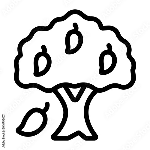Mango tree Line Icon