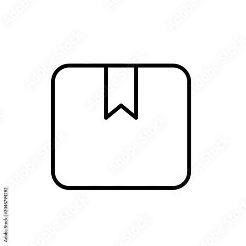A simple icon of a bookmark on a square with rounded corners