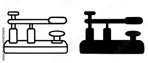 Bild auf Leinwand Telegraph illustration, minimalist outline and silhouette icons