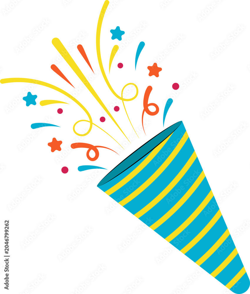Obraz premium Confetti Popper Illustration