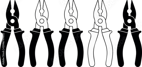 Photos Pliers row showing five tool styles for workshop use