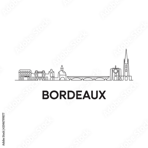 bordeaux skyline line art cityscape architecture landmark