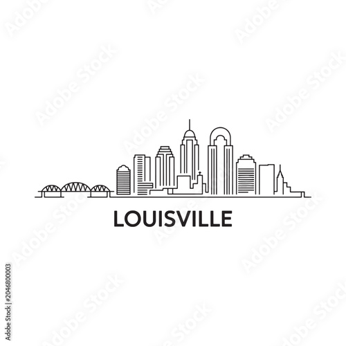 louisville skyline line art cityscape architecture buildings