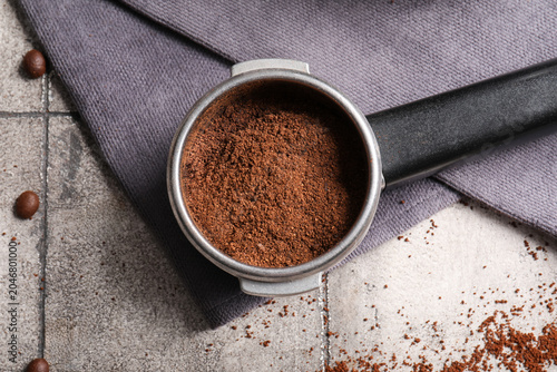 Portafilter with coffee pow...