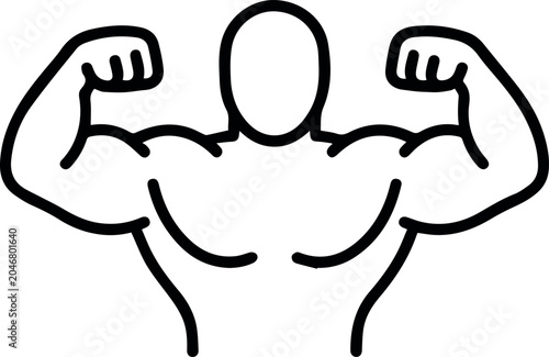 Foto Gym emblem showing flexing upper body silhouette