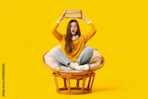 Shocked young woman with st...