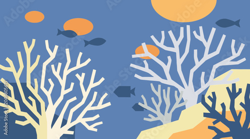 Bild auf Leinwand Dead Bleached Coral Reef in Warming Ocean Waters