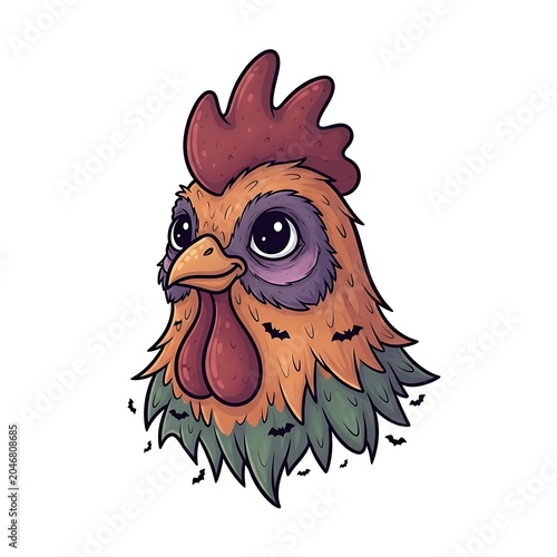 Cute cartoon owl character with big eyes and wings.