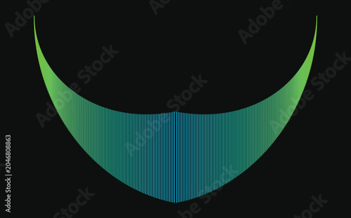 Abstract Neon Sound Wave Background with Green and Blue Bars