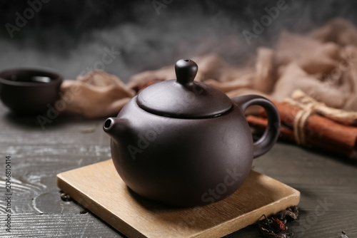 Composition with teapot and...