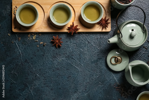 Set for tea ceremony with t...
