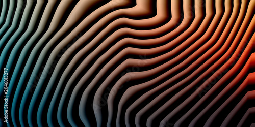 Konstfotografi Macro focus on mushroom gills with warm to cool gradient mushroom gradient