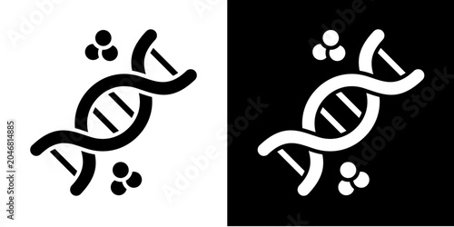 Dna  Icon Set White Glyph Style Collection
