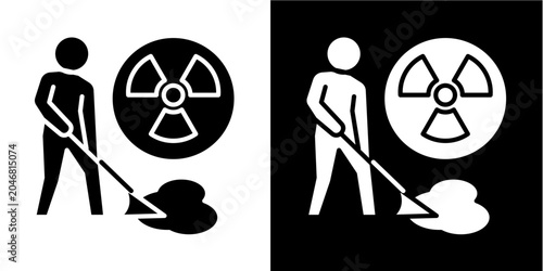 Foto Radiation Cleanup  Icon Set White Glyph Style Collection