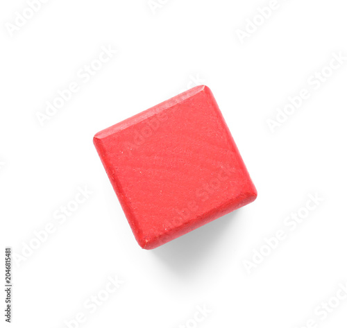 Red wooden block isolated o...