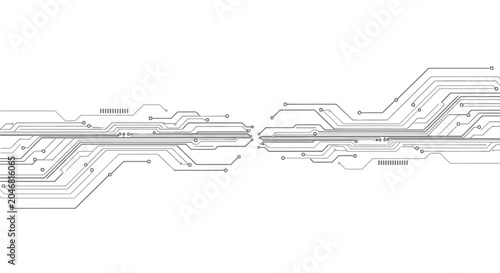 Bilde på lerret Digital circuit board lines, technology abstract background, futuristic network