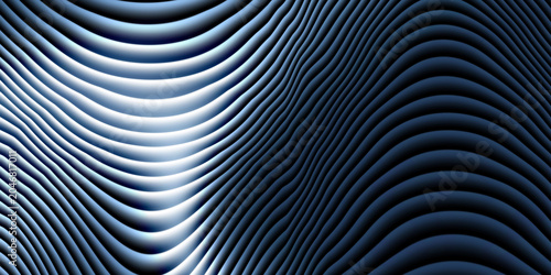 Foto Wavy metallic texture with soft curvature abstract background lighting