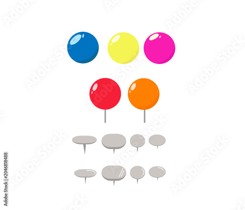 Simple push pin vector illustration for office and reminder design