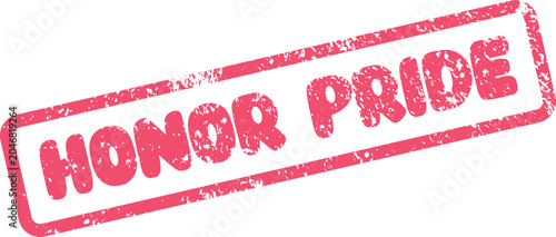 Tableau sur toile Red Grunge Stamp Featuring Honor Pride Text Reflecting Dignity and Self Respect