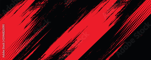 Black and red abstract grunge background with halftone style.