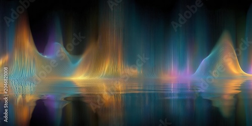 Abstract Waveform Landscape with Reflective Surface