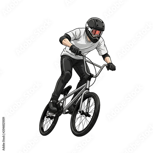 Pixel Art Illustration Of A BMX Cyclist Performing A Stunt In Mid Air Isolated On Transparent Background