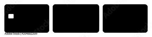 Credit card set with black silhouette and simple design featuring financial, payment, banking with mastercard and visa