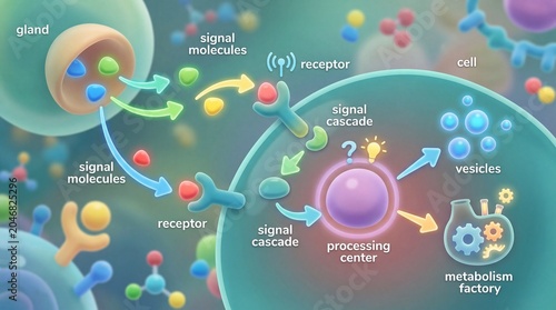 Cellular communication and signal transduction pathways in biological processes