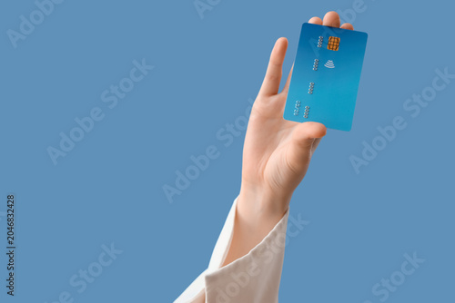 Female hand with credit car...