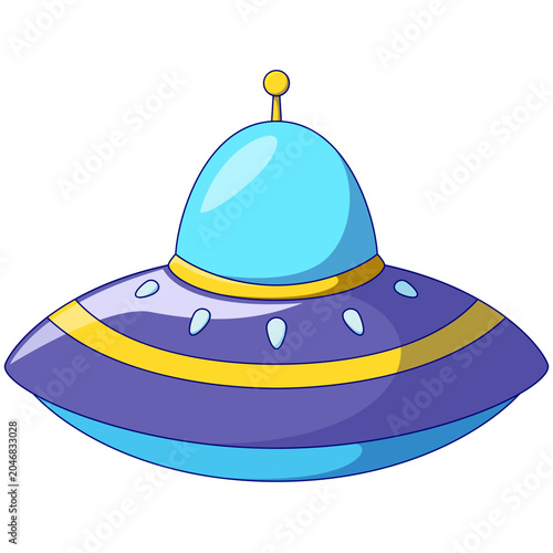 Ufo flying saucer icon for space theme design