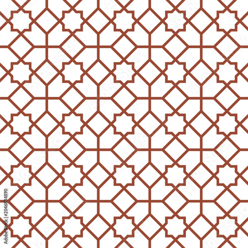 Geometric seamless pattern with intersecting lines and star shapes