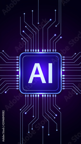 AI, artificial intelligence, circuit board, technology background, futuristic design