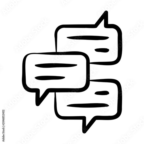 Bild auf Leinwand Chatting Icon - Handdrawn