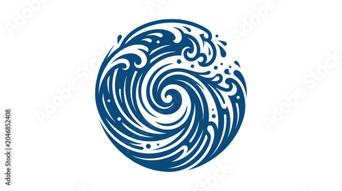 Foto Abstract Blue Wave Circle Swirl