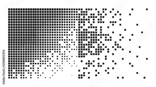 Quadro su tela Abstract Pixelated Dissolving Squares Pattern on White Background