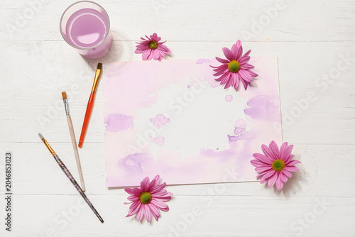 Artist brushes, painting an...