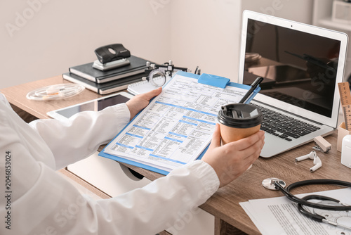 Female medical student with...