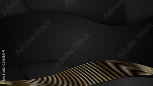 Modern Black and Gold Luxury Frame with Floating Particles Awards Trailer Titles Cinematic Openers Intro Luxury Background Loop